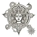 abstract durga tattoo tattoo design idea