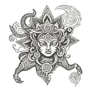 abstract durga tattoo tattoo design idea