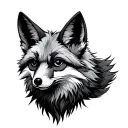 Line artfeaturing - detective or something to relate to detectivefoxblack spider-like fuzzy creature rogue or someth tattoo design idea