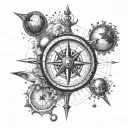 Compass or Globe tattoo design idea