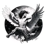 icarus falling tattoo design idea