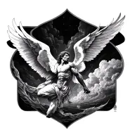 icarus falling tattoo design idea