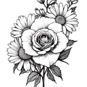 rose flower daffodil flower daisy flower marigold flower tattoo design idea
