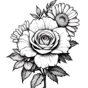 rose flower daffodil flower daisy flower marigold flower tattoo design idea