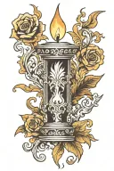 candle burning Victorian gothic tattoo design idea