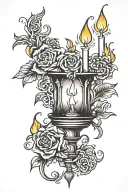 candle burning Victorian gothic tattoo design idea