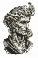 marble bust cracked tattoo design idea