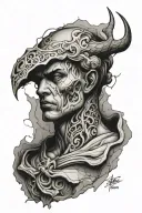 marble bust cracked tattoo design idea