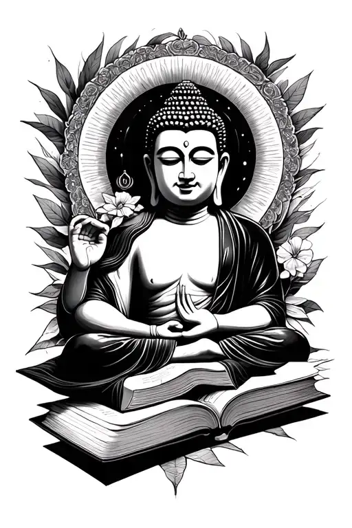 books , black hole , Buddha , love, Vishnu, anime, tattoo design idea