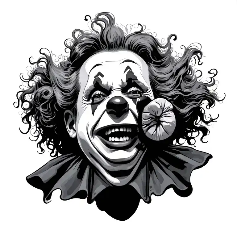 Clown laughing and clown crying tattoo design idea