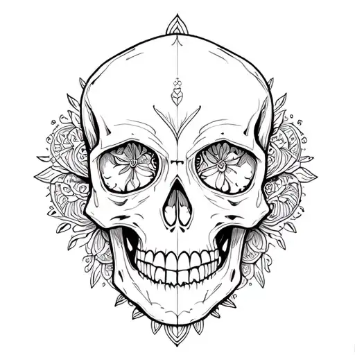 Skull mandala design incorporating tattoo design idea