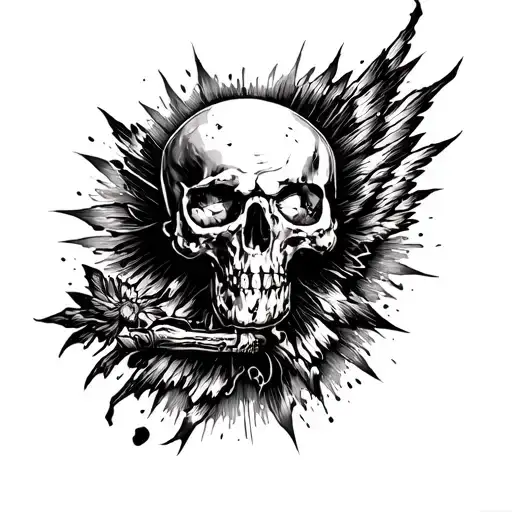 3 percenter tattoo with tattered American tattoo design idea