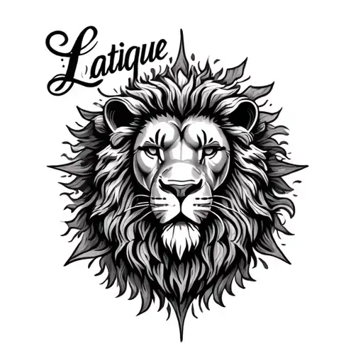 "Latigue" lion head, phoenix, sun, bible for bicep tattoo tattoo design idea