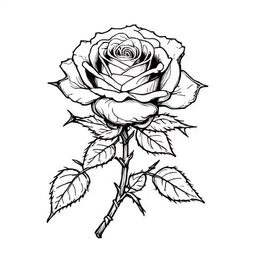 rose barbed wire wrapped tattoo design idea