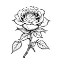 rose barbed wire wrapped tattoo design idea