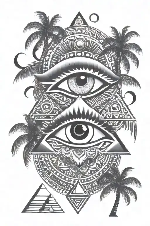 pyramids tattoo design idea