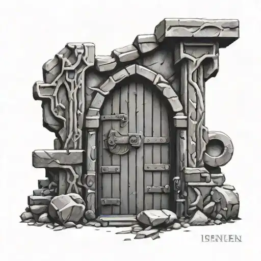 dwarven ironforge door tattoo design idea