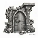dwarven ironforge door tattoo design idea