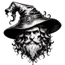 wizard hat tattoo design idea