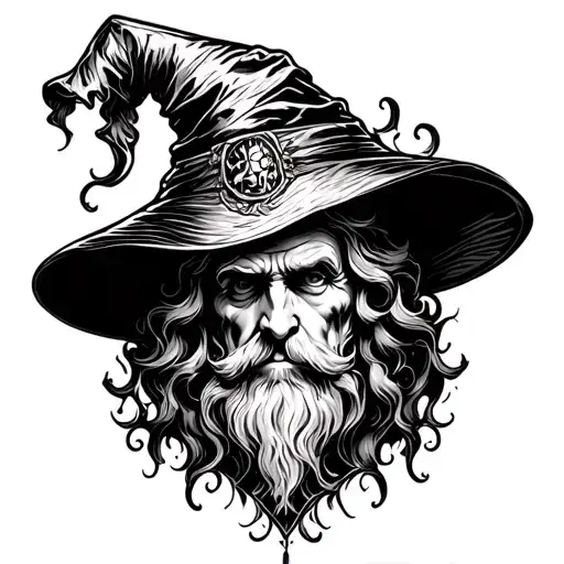 wizard hat tattoo design idea