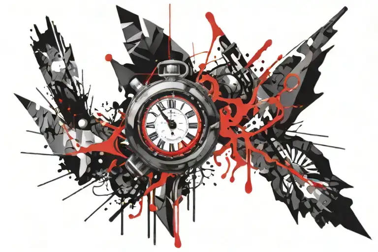 time running tattoo design idea