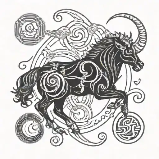 capricorn symbol tattoo design idea
