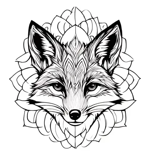 Fox inside Mandala tattoo design idea