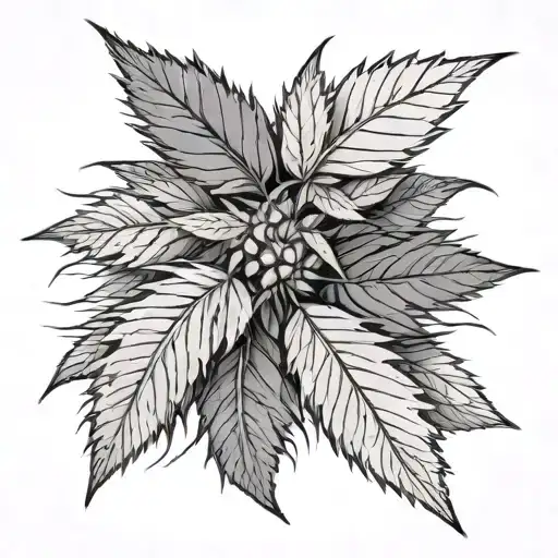 Hemp leaf  Japanese design tattoo design idea