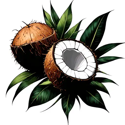 Coconut tattoo design idea