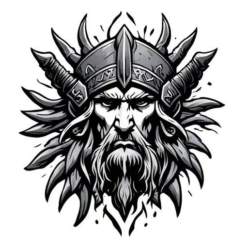 Viking symbols tattoo design idea