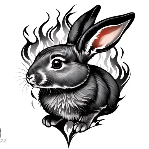 Fire Rabbit tattoo design idea