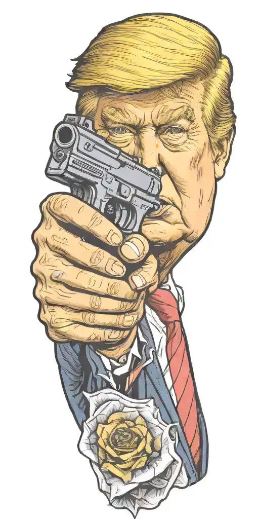 trump hold gun you missed bitch tattoo design idea