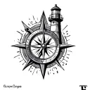 lighthouse with compass and or anchor tattoo small for men tattoo design idea