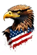 distressed American  eagle tattoo design idea