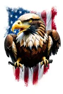 distressed American  eagle tattoo design idea