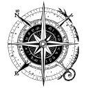 Intuition nautical compass tattoo design idea