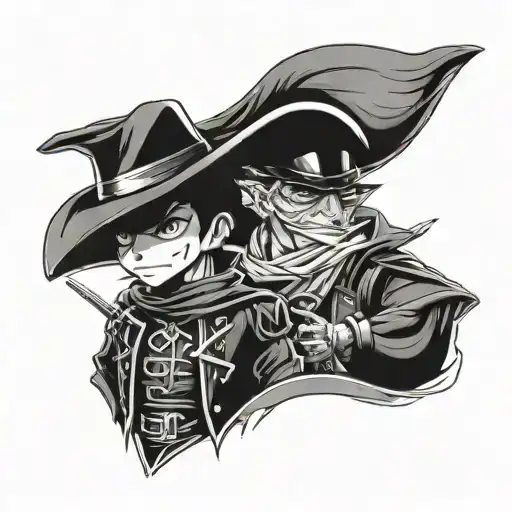 Can you do for me please a tattoo that present Zorro, the tattoo ia for father and son. under the father write S.M.F tattoo design idea