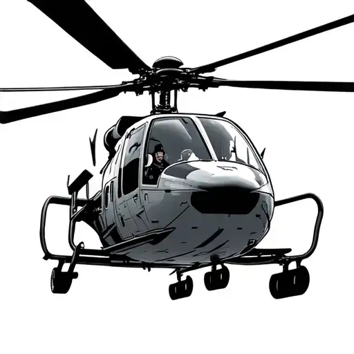 Ski Lift being flown in with Blackhawk helicopter tattoo design idea