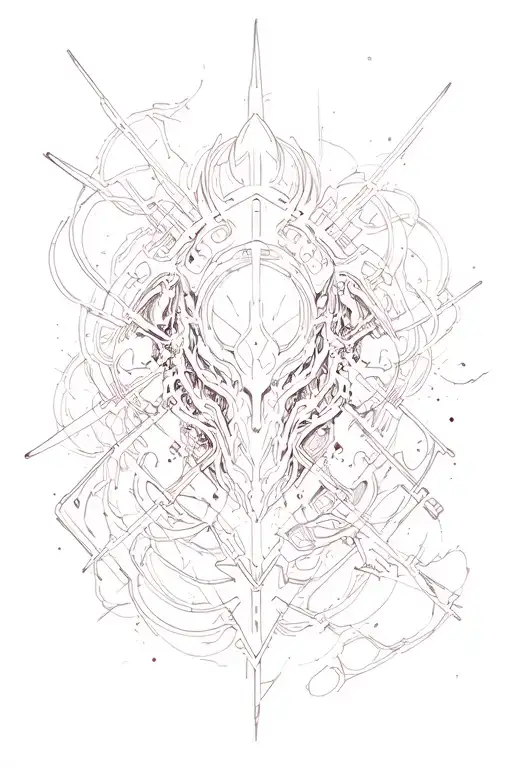 cyber sigilism tattoo design idea