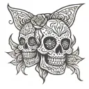 laughing sugar skull tattoo design idea