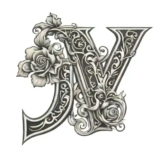 Letter V and Letter I which are the initials of my kids tattoo design idea