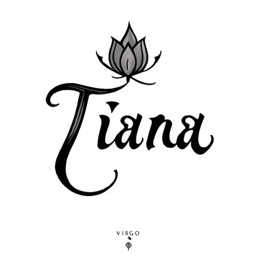 Virgo symbol that spells out the name Tiana tattoo design idea