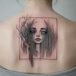 a weeping willow  tattoo design idea