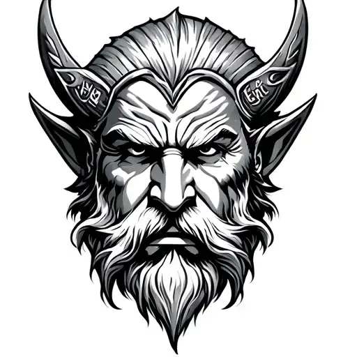Odin Face tattoo design idea