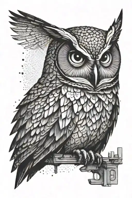 blade runner owl tattoo design idea