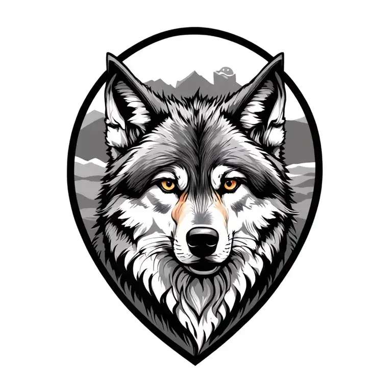 family, father, protector, wolf, family past tattoo design idea