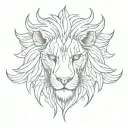 lion stare with flames in eyes white dragon tattoo design idea