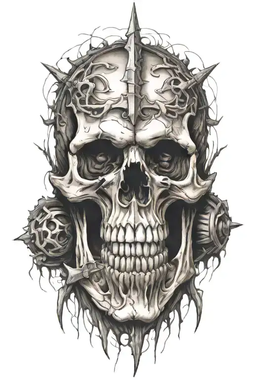 no jaw on skull tattoo design idea