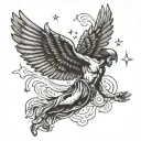 Icarus falling from the sky tattoo design idea