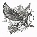 Icarus falling from the sky tattoo design idea
